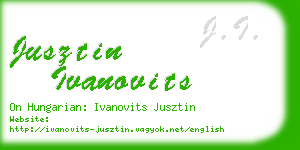 jusztin ivanovits business card